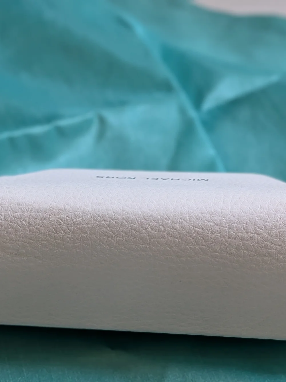 Michael Kors Pale Beige Pebbled  Leatherlike  Eyeglass Case, Like New